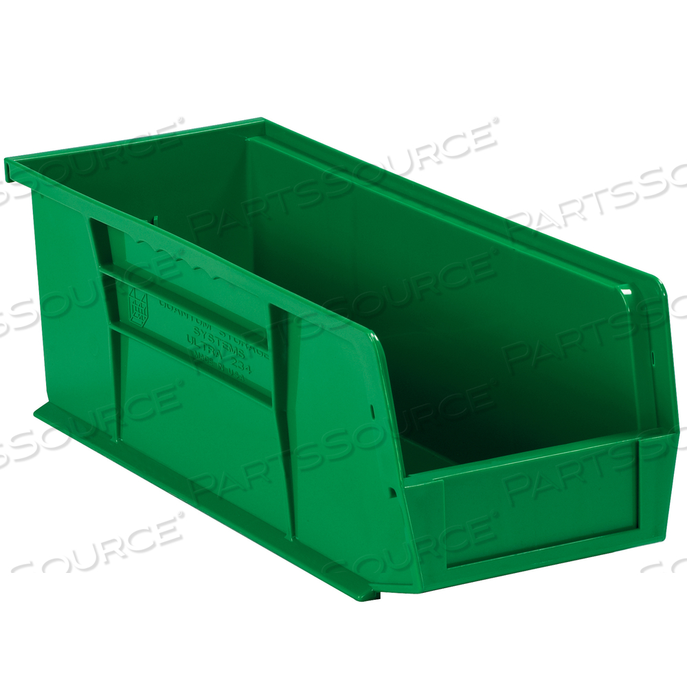 PLASTIC STACK & HANG BIN BOXES, 10 7/8" X 4 1/8" X 4", GREEN, 12/CASE by BOX Partners (Box Acquisitions, LLC)