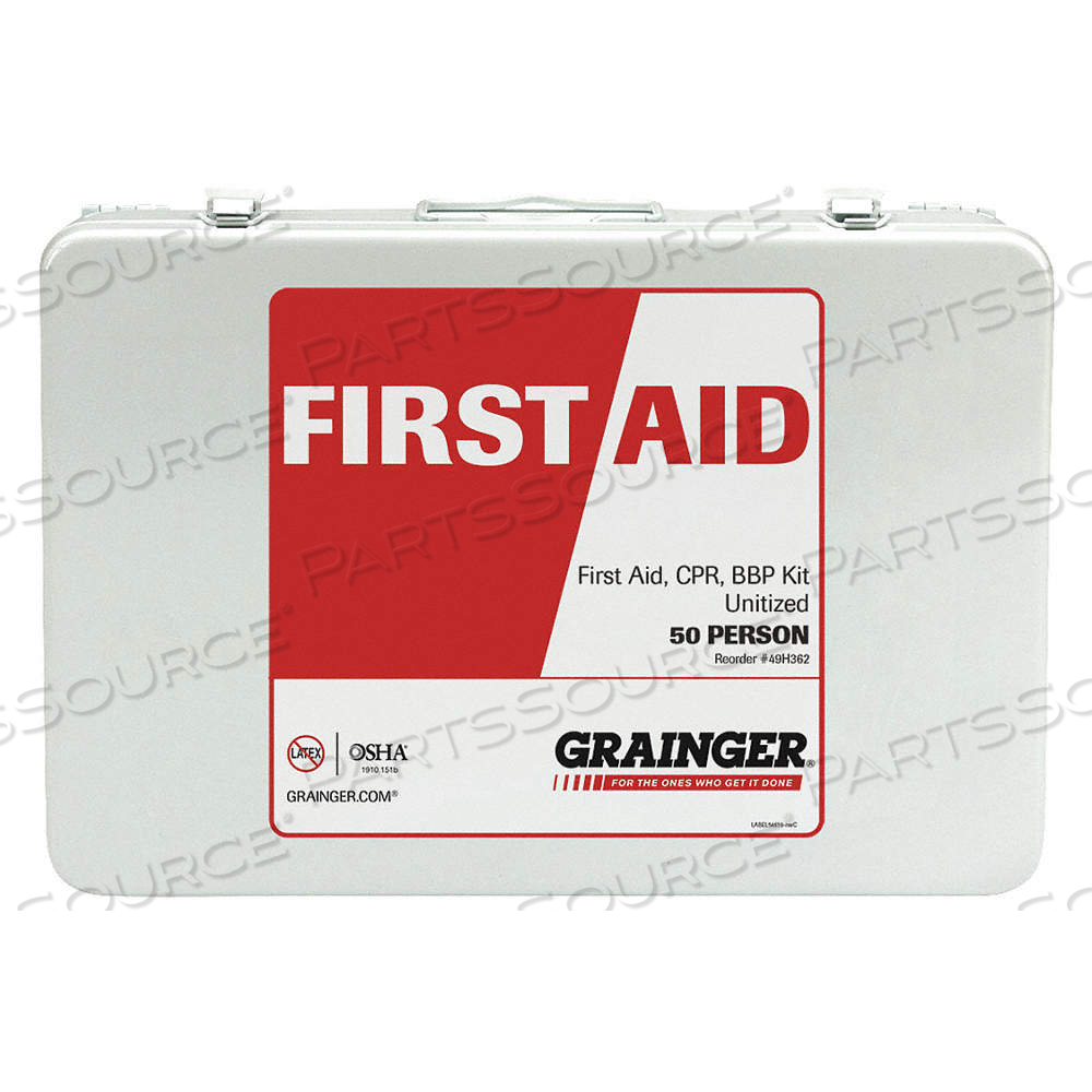 FIRST AID KIT AND HOUSING, 171 COMPONENTS, ANSI/ISEA Z308.1-2009 by Approved Vendor