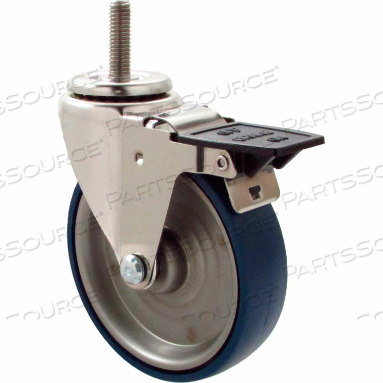 CASTERS SWIVEL STEM CASTER - 4"DIA. STAINLESS DISC WITH TECH LOCK, 1-1/2"H STEM by Superior Casters, Inc.