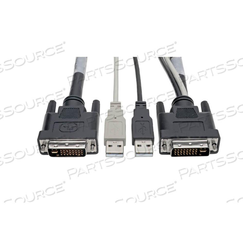 DVI TO USB-A DUAL KVM CABLE KIT 2X MALE 2X MALE 1080P @60HZ 10FT by Tripp Lite