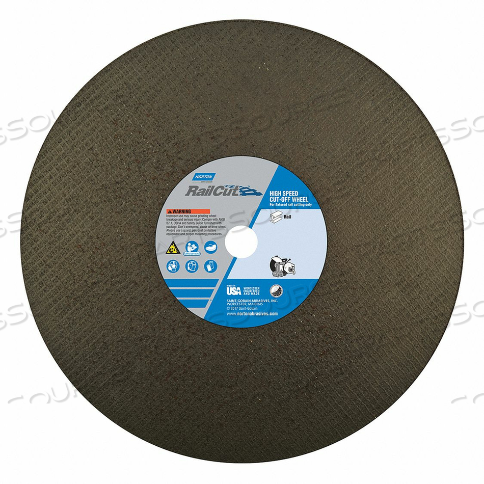 CUTOFF WHEEL A24 16 X.125 X1 4800RPM by Norton | Saint-Gobain Abrasives