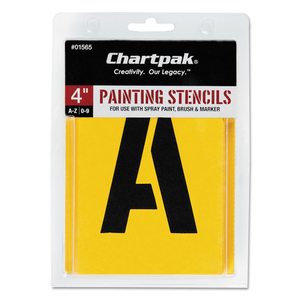 PROFESSIONAL LETTERING STENCILS, PAINTING STENCIL SET, A-Z SET/0-9, 4", MANILA, 35/SET by Chartpak