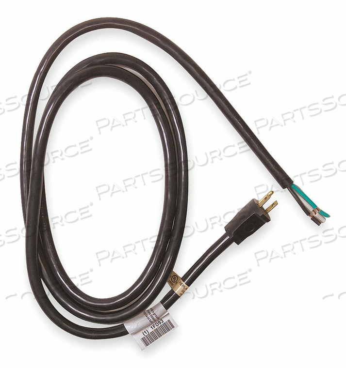 POWER CORD, WIRE SIZE 12 AWG, NUMBER OF CONDUCTORS 3, JACKET MATERIAL PVC, JACKET COLOR BLACK, CONNECTION TYPE BARE LEADS, CORD LENGTH 8 FT, by Power First POWER CORD, WIRE SIZE 12 AWG, NUMBER OF CONDUCTORS 3, JACKET MATERIAL PVC, JACKET COLOR BLACK, CONNECTION TYPE BARE LEADS, CORD LENGTH 8 FT, by Power First