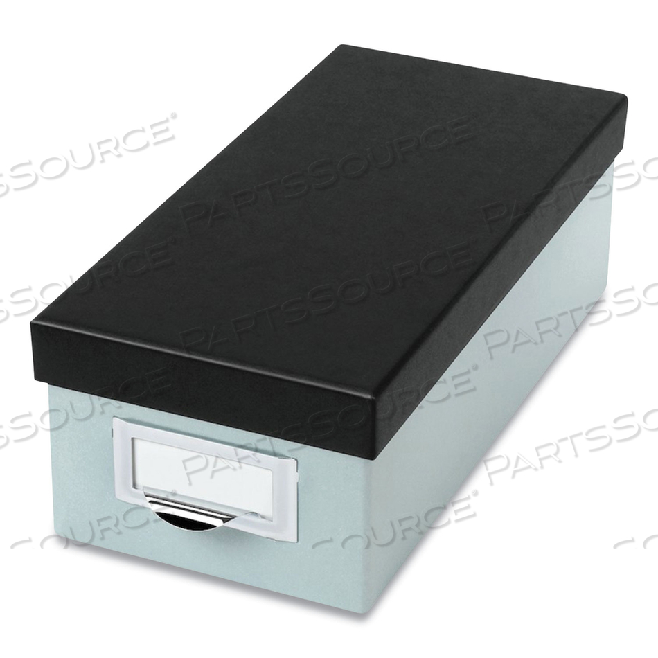 INDEX CARD STORAGE BOX, HOLDS 1,000 3 X 5 CARDS, 5.5 X 11.5 X 3.88, PRESSBOARD, BLUE FOG/BLACK by Oxford