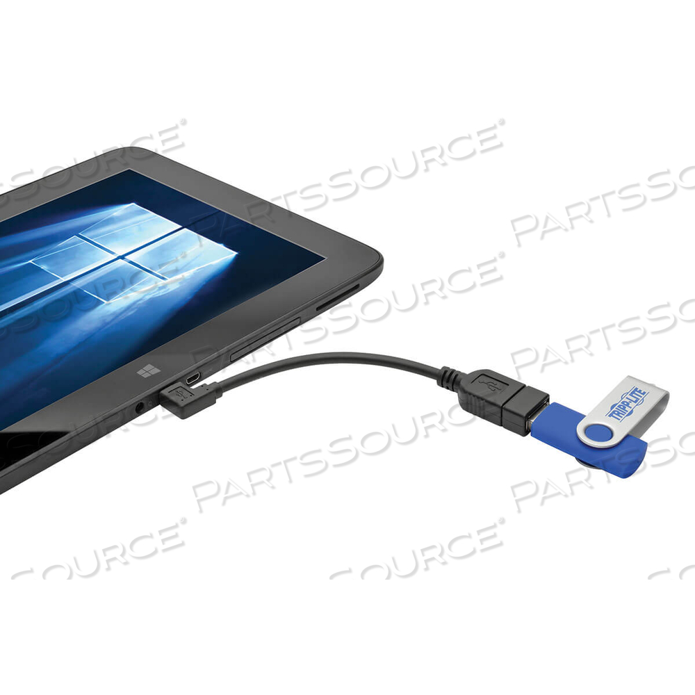 6" MICRO USB-B TO USB OTG ADAPTER CABLE RIGHT ANGLE WHITE M/F - by Tripp Lite 6" MICRO USB-B TO USB OTG ADAPTER CABLE RIGHT ANGLE WHITE M/F - by Tripp Lite