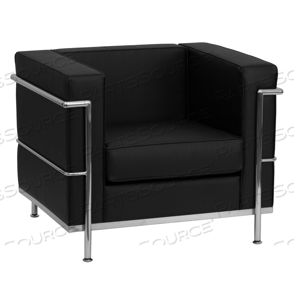 HERCULES REGAL SERIES CONTEMPORARY BLACK LEATHERSOFT CHAIR WITH ENCASING FRAME by Flash Furniture