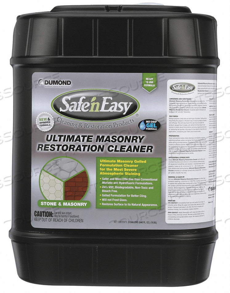 STONE AND MASONRY CLEANER PAIL 5 GAL. by Dumond STONE AND MASONRY CLEANER PAIL 5 GAL. by Dumond
