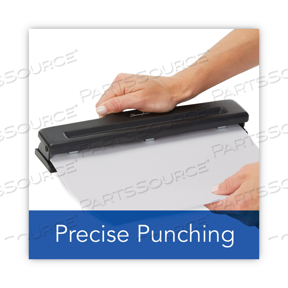 10-SHEET DESKTOP LIGHT-DUTY TWO- TO THREE-HOLE ADJUSTABLE PUNCH, 9/32" HOLES, BLACK by Swingline GBC 10-SHEET DESKTOP LIGHT-DUTY TWO- TO THREE-HOLE ADJUSTABLE PUNCH, 9/32" HOLES, BLACK by Swingline GBC