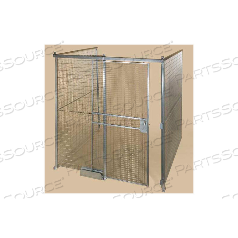 QWIK-FENCE WIRE MESH PRE-DESIGNED, 3 SIDED ROOM KIT, W/O ROOF 8'W X 8'D X 12'H, W/SLIDE DOOR 