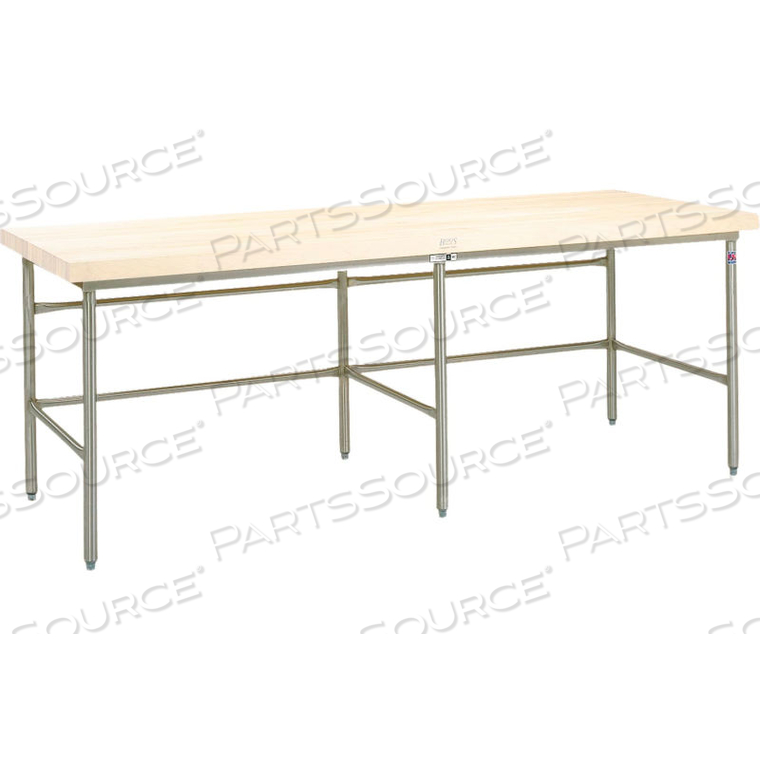 BAKERY PRODUCTION TABLE FRAME - NSF STAINLESS STEEL LEGS & BIN STOP STRINGER 120"W X 60"D 