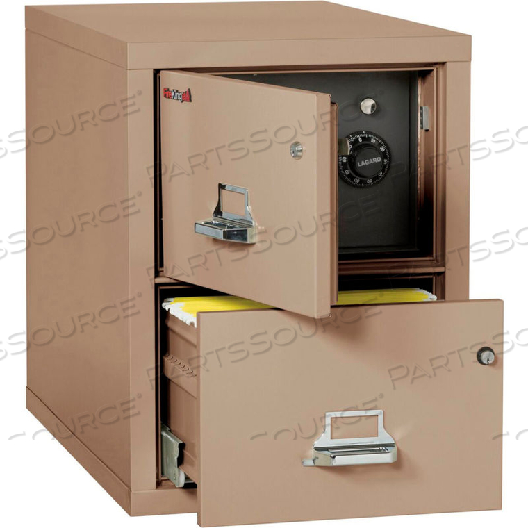 FIREPROOF 2 DRAWER VERTICAL SAFE-IN-FILE LEGAL 20-13/16"WX31-9/16"DX27-3/4"H TAUPE by Fire King