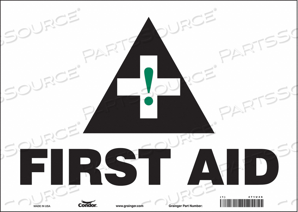 FIRST AID SIGN 14 WX10 H 0.004 THICK 