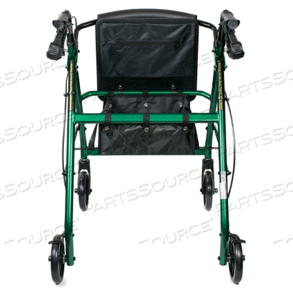 4-WHEEL ROLLATOR, 6 IN. WHEEL, 32 - 37 IN. HANDLE, GREEN, 300 LBS, ALUMINUM FRAME by McKesson 4-WHEEL ROLLATOR, 6 IN. WHEEL, 32 - 37 IN. HANDLE, GREEN, 300 LBS, ALUMINUM FRAME by McKesson