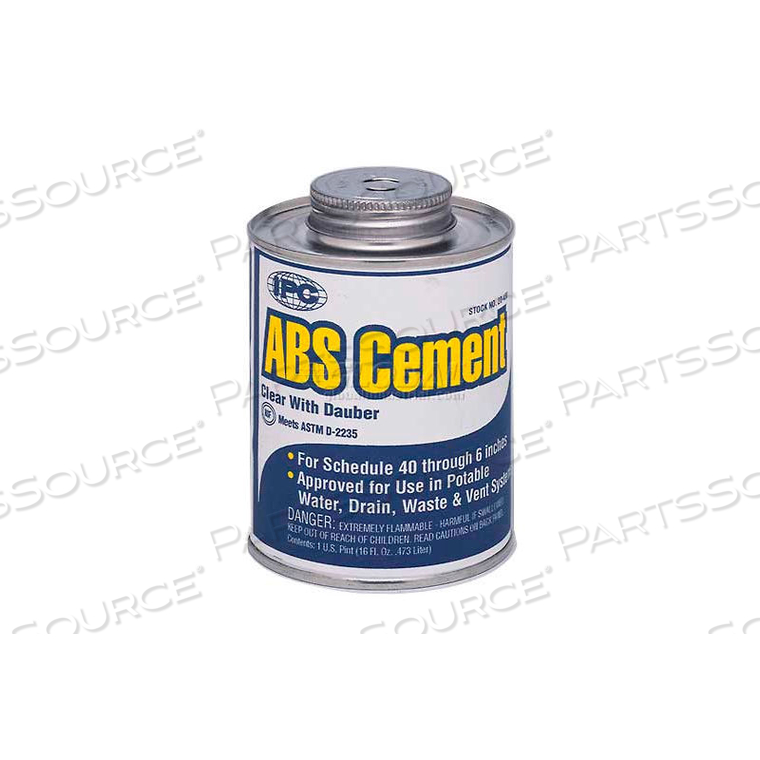 LOW V.O.C. ABS CEMENT, FOR PIPE & FITTINGS, 1/2 PT. 