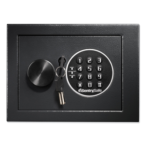 ELECTRONIC SECURITY SAFE, 0.14 CU FT, 9W X 6.6D X 6.6H, BLACK by SentrySafe