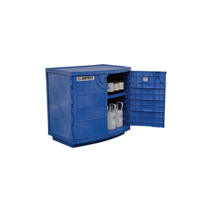 BLUE POLY CORROSIVE/ACID CABINET, CAPACITY THIRTY-SIX 2-1/2-L BOTTLES, TWO-DOOR by Justrite