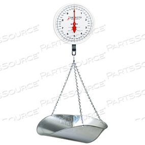 HANGING DIAL SCALE, 40 LB, SCOOP, LARGE 8 IN DOUBLE DIAL by Detecto Scale / Cardinal Scale HANGING DIAL SCALE, 40 LB, SCOOP, LARGE 8 IN DOUBLE DIAL by Detecto Scale / Cardinal Scale