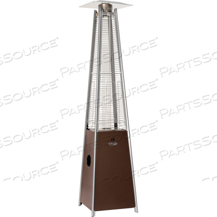 PORTABLE HAMMERED BRONZE PROPANE PATIO HEATER WITH FLAME 