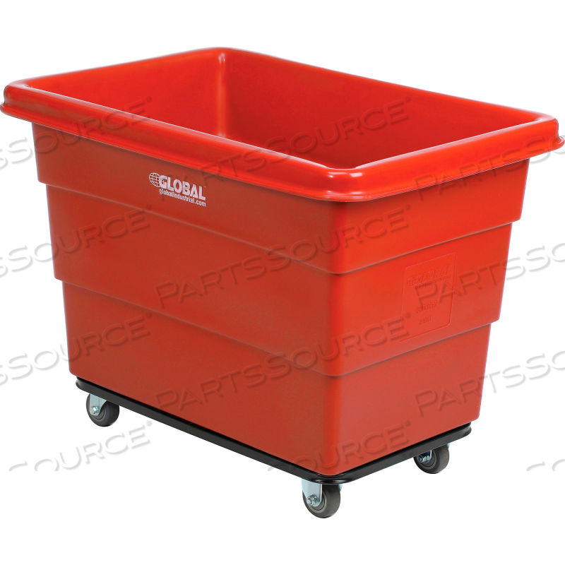 PLASTIC BULK BOX TRUCK, 8 BUSHEL, STEEL CHASSIS BASE RED by Approved Vendor