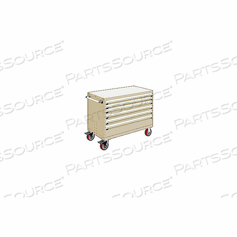 METAL 6 DRAWER HEAVY-DUTY MOBILE MODULAR DRAWER CABINET - 48"WX24"DX37-1/2"H BEIGE by Rousseau Metal Inc. METAL 6 DRAWER HEAVY-DUTY MOBILE MODULAR DRAWER CABINET - 48"WX24"DX37-1/2"H BEIGE by Rousseau Metal Inc.