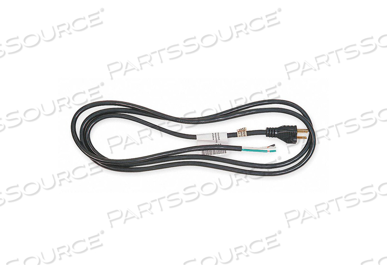 POWER CORD, WIRE SIZE 14 AWG, NUMBER OF CONDUCTORS 3, JACKET MATERIAL PVC, JACKET COLOR BLACK, CONNECTION TYPE BARE LEADS, CORD LENGTH 8 FT, by Power First POWER CORD, WIRE SIZE 14 AWG, NUMBER OF CONDUCTORS 3, JACKET MATERIAL PVC, JACKET COLOR BLACK, CONNECTION TYPE BARE LEADS, CORD LENGTH 8 FT, by Power First