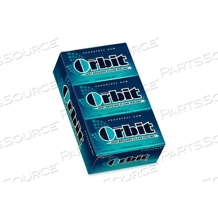 WRIGLEY ORBIT CHEWING GUM, PEPPERMINT, 14 PIECES/PACK, 12/BOX by Marjack