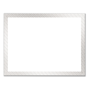 FOIL BORDER CERTIFICATES, 8.5 X 11, WHITE/SILVER WITH BRAIDED SILVER BORDER,15/PACK by Great Papers