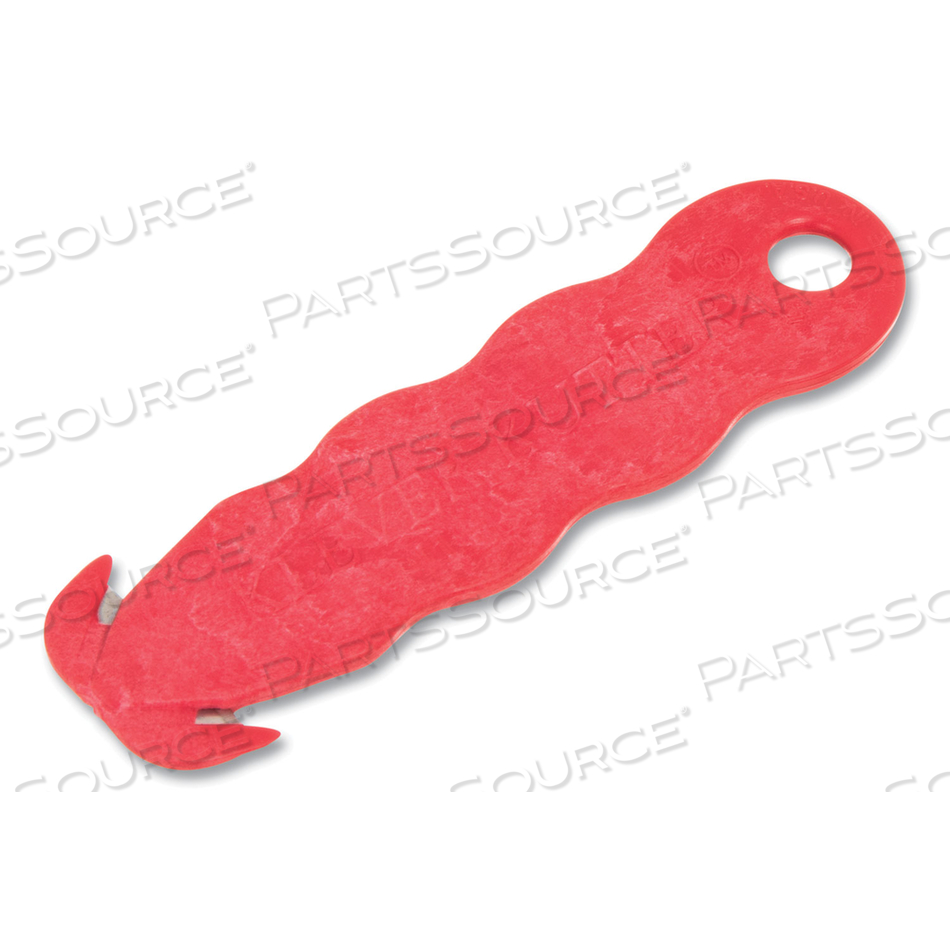 KLEVER KUTTER SAFETY CUTTER, 3 RAZOR BLADES, 1" BLADE, 4" PLASTIC HANDLE, RED by San Jamar