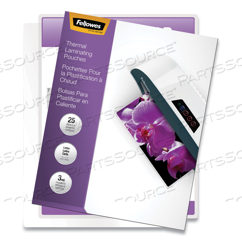 IMAGELAST LAMINATING POUCHES WITH UV PROTECTION, 3 MIL, 9" X 11.5", CLEAR by Fellowes