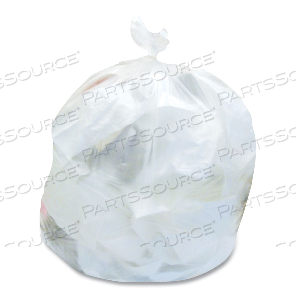 HIGH-DENSITY CAN LINERS, 45 GAL, 22 MIC, 40" X 48", NATURAL, 25 BAGS/ROLL, 6 ROLLS/CARTON 