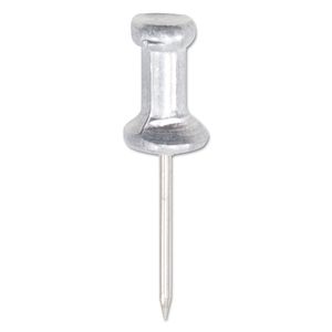 ALUMINUM HEAD PUSH PINS, ALUMINUM, SILVER, 0.63", 100/BOX by Gem Products