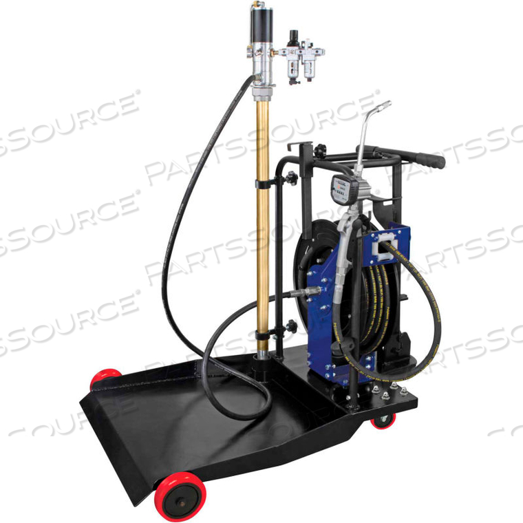 PROLUBE 45836 TROLLEY MOUNTED OIL PUMP KIT, AIR OPERATED PUMP, HOSE REEL & DIGITAL OIL CONTROL GUN by Matrix Management Inc