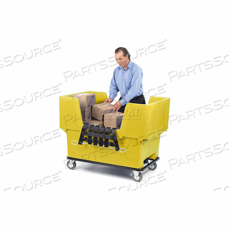 YELLOW EASY ACCESS 18 BUSHEL PLASTIC MAIL & BOX TRUCK 51166718Y-5S WITH CARGO NET by Cr Daniels | Dandux YELLOW EASY ACCESS 18 BUSHEL PLASTIC MAIL & BOX TRUCK 51166718Y-5S WITH CARGO NET by Cr Daniels | Dandux