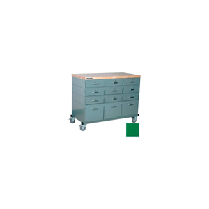 WORKBENCH, MOBILE WORKBENCH 48 X 24 X 36 MAPLE TOP - GREEN by Stackbin Corporation