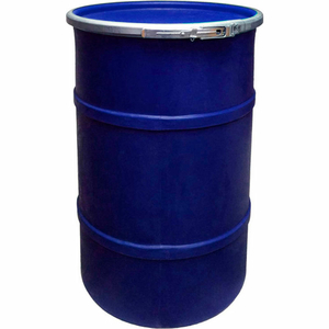 35 GALLON PLASTIC DRUM SS-OH-35 - OPEN HEAD WITH PLAIN LID - LEVER LOCK - NAVY BLUE by US Roto Molding