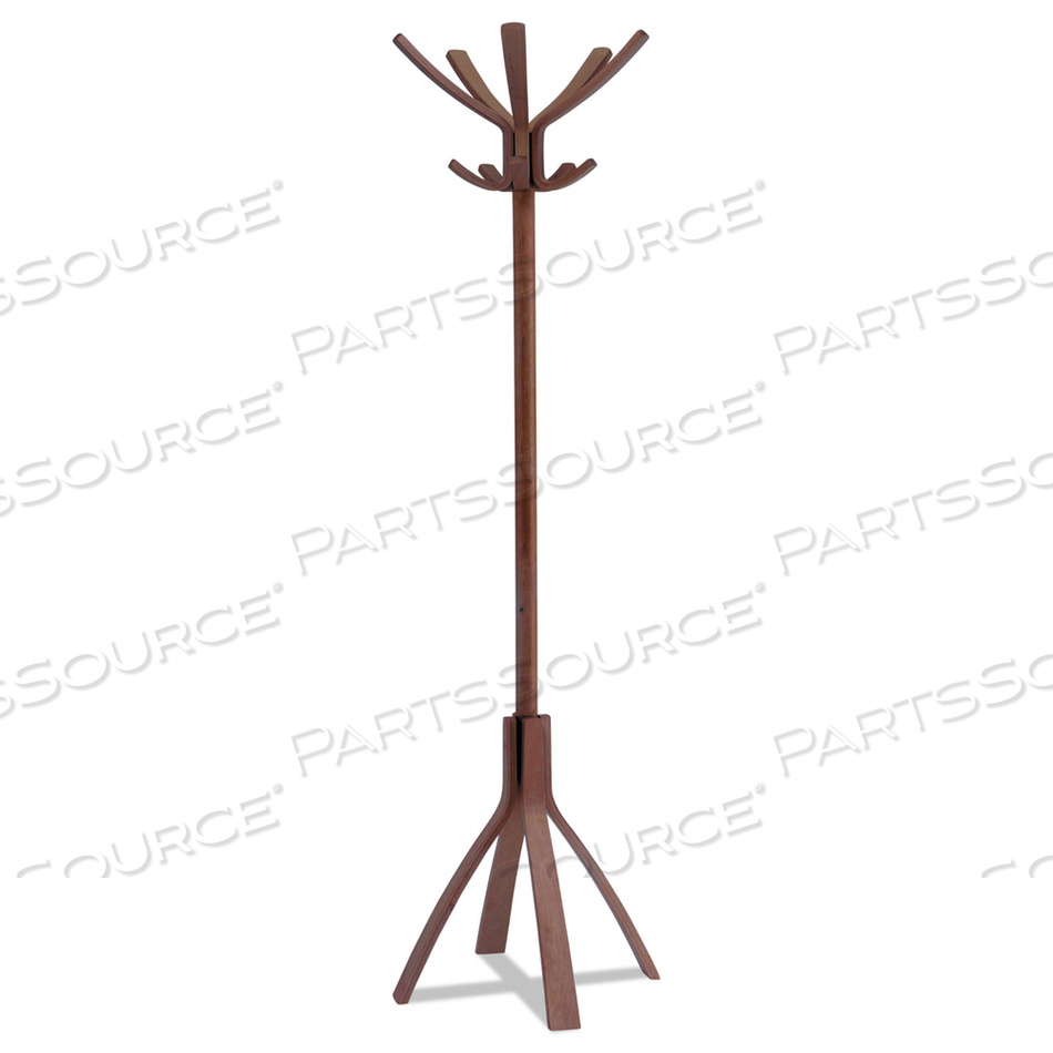 CAFΘ WOOD COAT STAND, TEN PEGS/FIVE HOOKS, ESPRESSO BROWN by Alba
