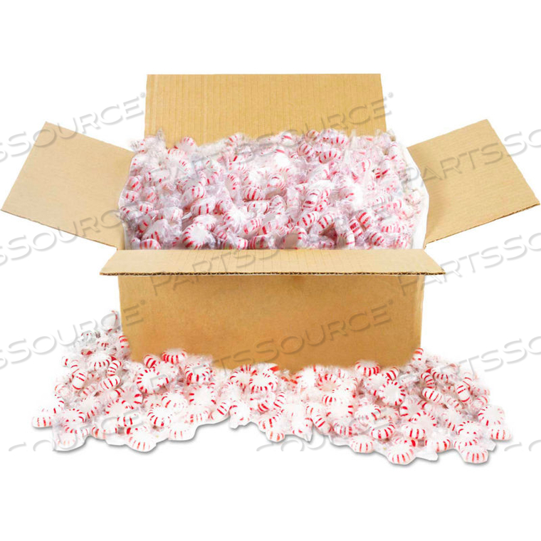 CANDY TUBS, STARLIGHT PEPPERMINTS, INDIVIDUALLY WRAPPED, 10 LB VALUE SIZE BOX 