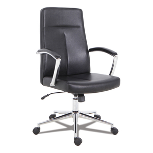 LEATHER TASK CHAIR, SUPPORTS UP TO 275 LB, 18.19" TO 21.93" SEAT HEIGHT, BLACK SEAT, BLACK BACK by Workspace by Alera LEATHER TASK CHAIR, SUPPORTS UP TO 275 LB, 18.19" TO 21.93" SEAT HEIGHT, BLACK SEAT, BLACK BACK by Workspace by Alera