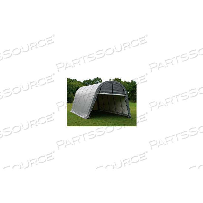 12X28X8 ROUND STYLE SHELTER - GREY by Shelterlogic 12X28X8 ROUND STYLE SHELTER - GREY by Shelterlogic
