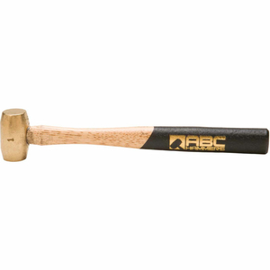 1 LB. NON-SPARKING BRASS HAMMER, 10" WOOD HANDLE by ABC Hammers Inc.