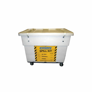 LARGE SPILL CART ON WHEELS, OIL ONLY, 4" CASTERS by Chemtex, Inc.