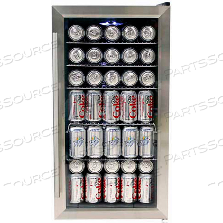 BEVERAGE REFRIGERATOR, STAINLESS STEEL, INTERNAL FAN, 120 CANS CAPACITY, 33"H by Whynter LLC BEVERAGE REFRIGERATOR, STAINLESS STEEL, INTERNAL FAN, 120 CANS CAPACITY, 33"H by Whynter LLC