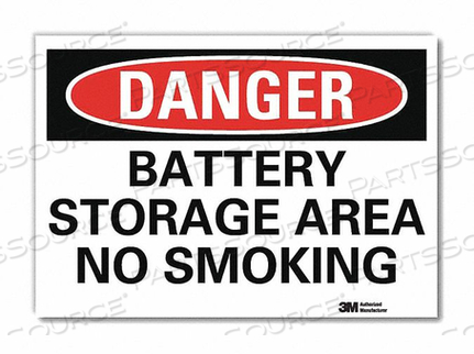 DANGER NO SMOKING SIGN BATTERIES 5X7 by Lyle Signs Inc.