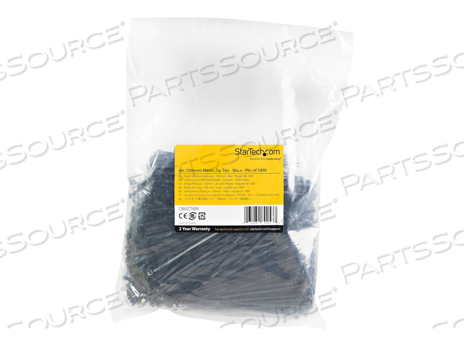 10CM(4") CABLE TIES, 2MM(1/16") WIDE, 22MM(7/8") BUNDLE DIAMETER, 8KG(18LB) TENSILE STRENGTH, NYLON SELF LOCKING ZIP TIES WITH CURVED TIP, 9 by StarTech.com Ltd. 10CM(4") CABLE TIES, 2MM(1/16") WIDE, 22MM(7/8") BUNDLE DIAMETER, 8KG(18LB) TENSILE STRENGTH, NYLON SELF LOCKING ZIP TIES WITH CURVED TIP, 9 by StarTech.com Ltd.