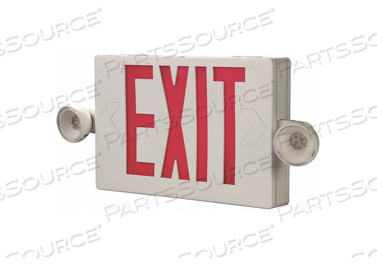 EXIT SIGN/EMERGENCY COMBO UNIT, LED LAMP, RED LETTER, SINGLE/DOUBLE FACE, THERMOPLASTIC ENCLOSURE by Cooper Lighting