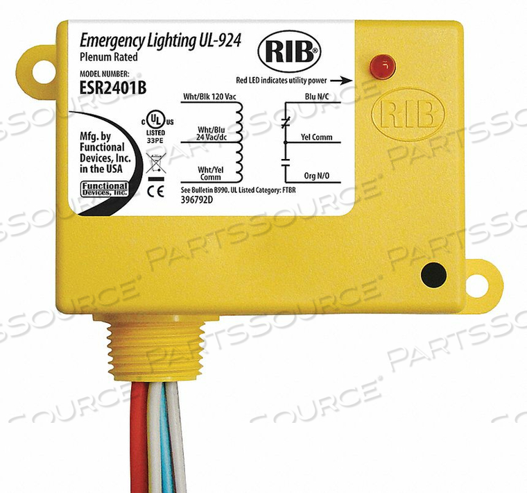 PREWIRED RELAY 24VAC/DC 120VAC 20A SPDT by RIB