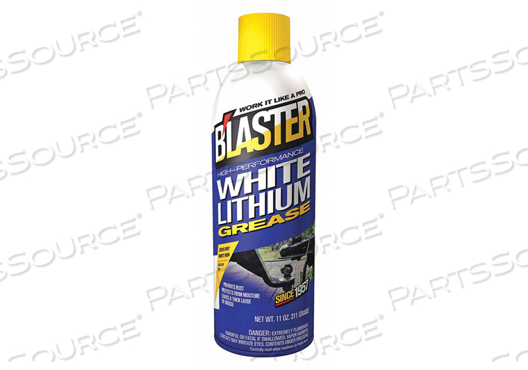 MULTIPURPOSE LITHIUM GREASE, 11 OZ CONTAINER, CAN, WHITE, AEROSOL, 0 DEG F by Blaster