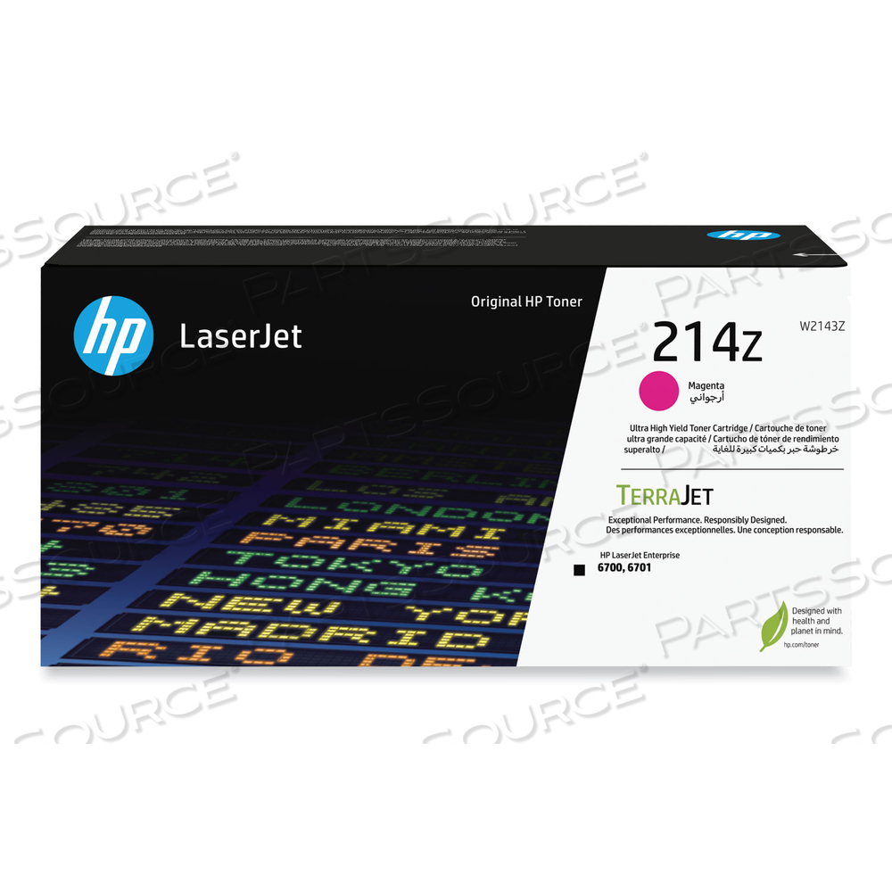 HP 214Z (W2143Z) MAGENTA ULTRA HIGH-YIELD ORIGINAL LASERJET TONER CARTRIDGE by HP (Hewlett-Packard)