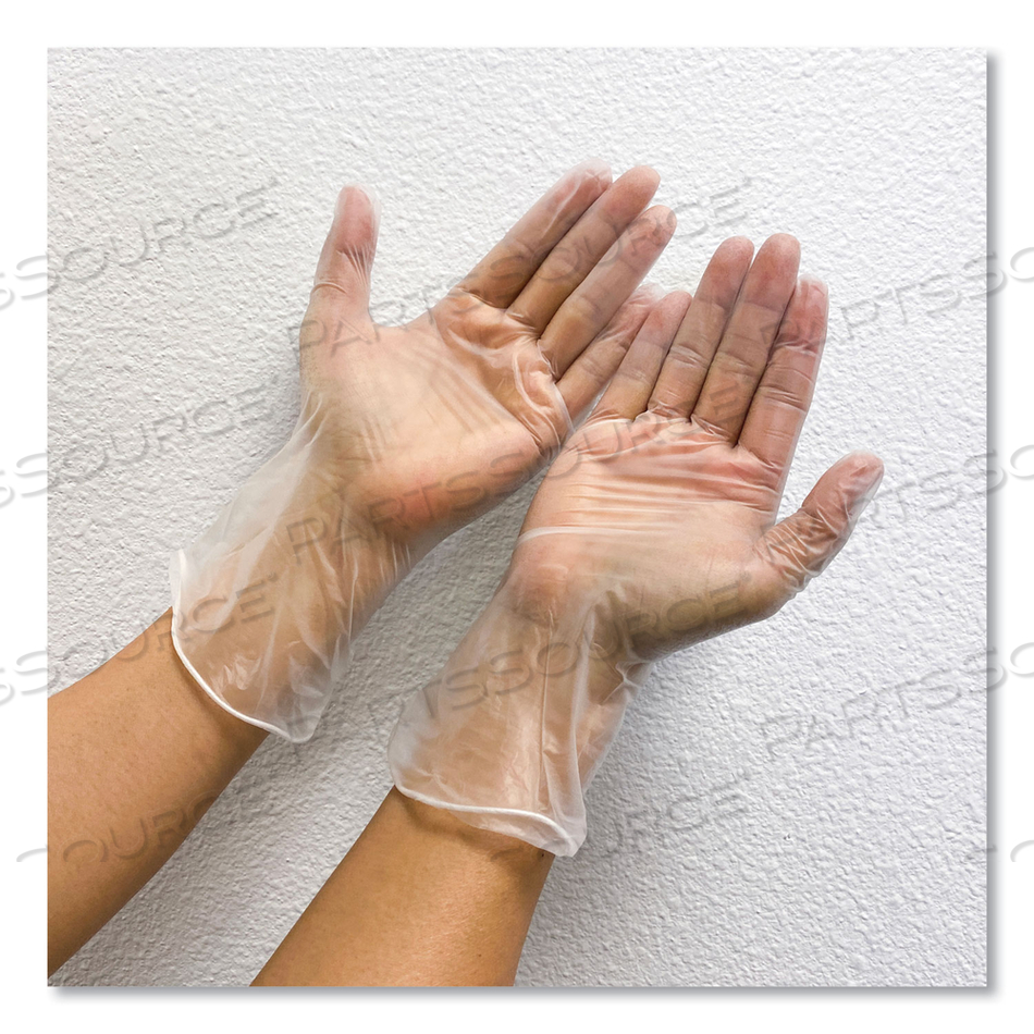 SINGLE USE VINYL GLOVE, CLEAR, LARGE, 100/BOX, 10 BOXES/CARTON 