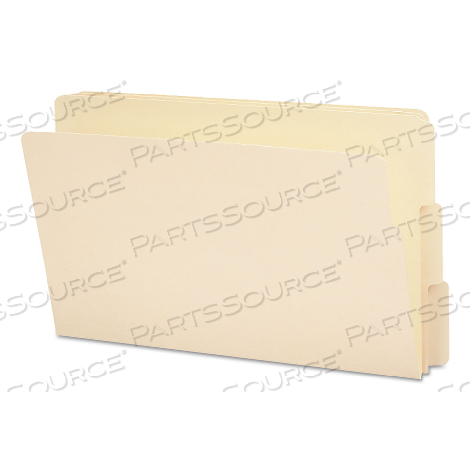 HEAVYWEIGHT MANILA END TAB FOLDERS, 9" HIGH FRONT, REINFORCED 1/3-CUT TABS: ASSORTED, LEGAL, 0.75" EXPANSION, MANILA, 100/BOX 